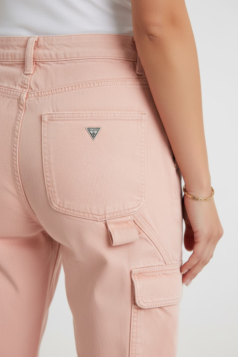 Guess Jeans Pantaloni Chino Cargo Rosa